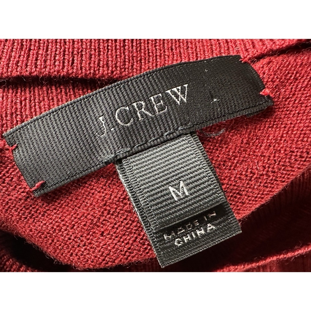 JCrew Turtleneck Merino Wool sweater‎ Side Slits Golden Burgundy Red Medium - Picture 12 of 13